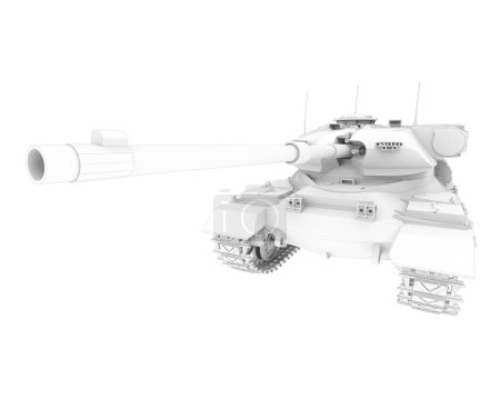 Photo for Modern tank isolated on white background. 3 d illustration. - Royalty Free Image