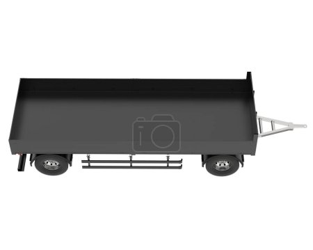 Photo for Trailer for transporting cargo. isolated on white background. 3 d rendering. - Royalty Free Image