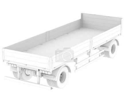 Photo for Trailer for transporting cargo. isolated on white background. 3 d rendering. - Royalty Free Image