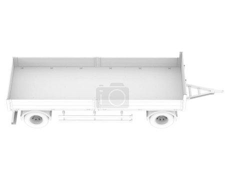 Téléchargez les photos : Trailer for transporting cargo. isolated on white background. 3 d rendering. - en image libre de droit