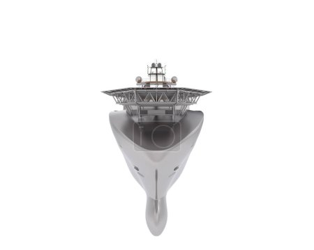 Photo for 3d rendering of big ship isolated on white background. Vessel illustration - Royalty Free Image