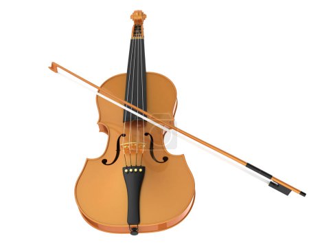 Foto de Wooden violin isolated on white background - Imagen libre de derechos