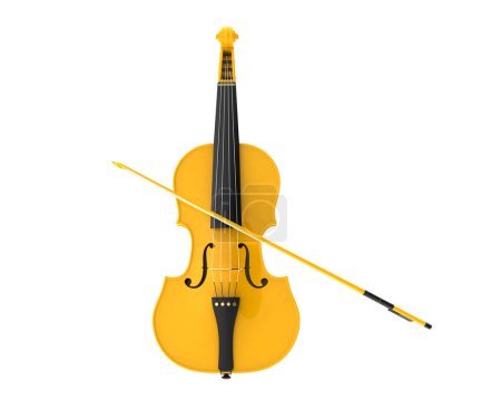 Téléchargez les photos : Wooden violin isolated on white background - en image libre de droit