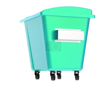 Téléchargez les photos : Garbage bin isolated on a white background. 3d illustration - en image libre de droit