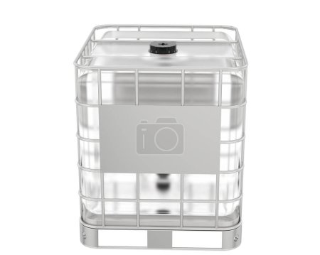 Foto de Water container isolated on white background. 3d rendering - Imagen libre de derechos