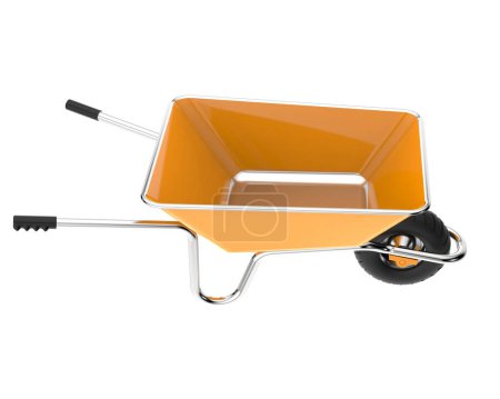 Photo for 3d render of wheelbarrow isolated on white background - Royalty Free Image