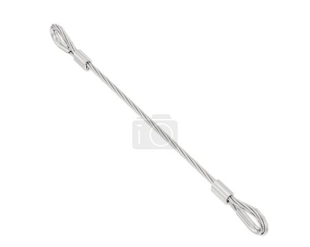Photo for Wire rope cable isolated on white background. 3d rendering - illustration - Royalty Free Image