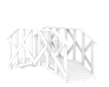 Photo for 3d rendering of wooden bridge isolated on white background - Royalty Free Image