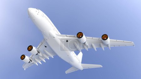 Photo for Airbus plane on background. Extreme airplane. 3d rendering - illustration - Royalty Free Image