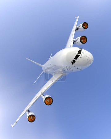 Téléchargez les photos : Airbus plane on background. Extreme airplane. 3d rendering - illustration - en image libre de droit