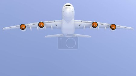 Foto de Airbus plane on background. Extreme airplane. 3d rendering - illustration - Imagen libre de derechos