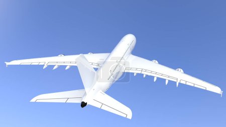 Foto de Airbus plane on background. Extreme airplane. 3d rendering - illustration - Imagen libre de derechos