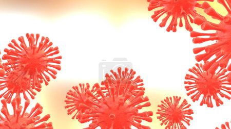 Photo for Coronavirus close-up scene isolated on background. Ideal for large publications or printing. 3d rendering - illustration - Royalty Free Image