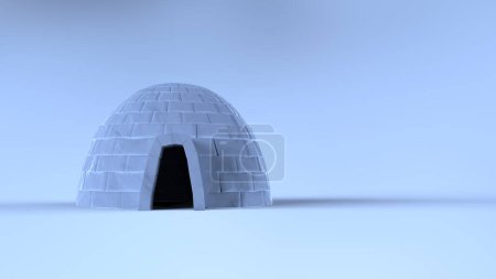Photo for Igloo banner for advertising. 3d rendering - illustration - Royalty Free Image
