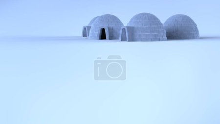 Photo for Igloo banner for advertising. 3d rendering - illustration - Royalty Free Image