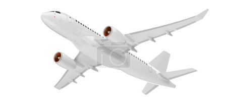 Foto de Avión volador aislado en el fondo. representación 3d - ilustración - Imagen libre de derechos