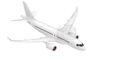 Photo for Flying airplane isolated on background. 3d rendering - illustration - Royalty Free Image