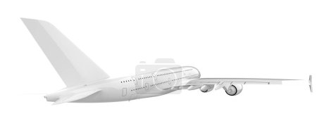 Téléchargez les photos : Avion volant isolé en arrière-plan. rendu 3d - illustration - en image libre de droit