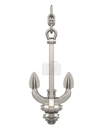 Photo for Big ship anchor close-up scene isolated on background. Ideal for large publications or printing. 3d rendering - illustration - Royalty Free Image