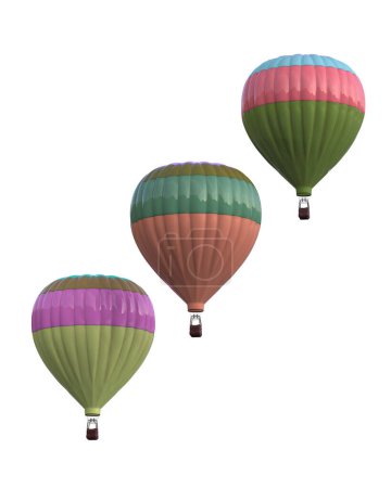 Photo for Hot air balloons isolated on background. 3d rendering - illustration - Royalty Free Image