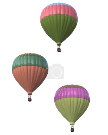 Photo for Hot air balloons isolated on background. 3d rendering - illustration - Royalty Free Image