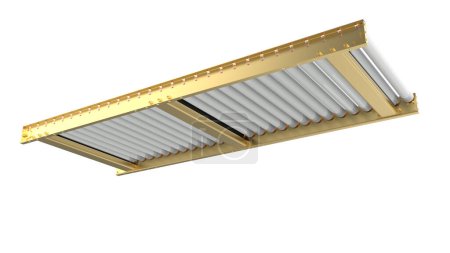 Photo for Empty conveyor belt on white background. 3d rendering - illustration - Royalty Free Image