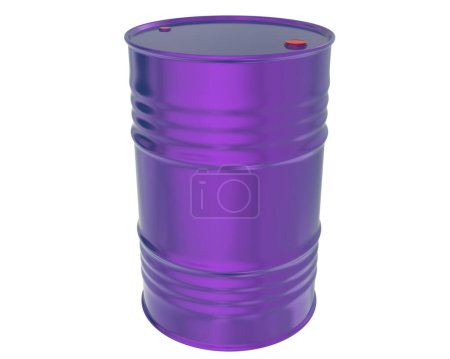 Foto de 3 d representación de un barril de plástico púrpura aislado sobre fondo blanco - Imagen libre de derechos