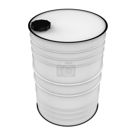 Téléchargez les photos : Baril de pétrole isolé sur fond blanc. rendu 3d - illustration - en image libre de droit