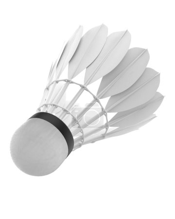 Photo for Realistic shuttlecock isolated on background. 3d rendering - illustration - Royalty Free Image
