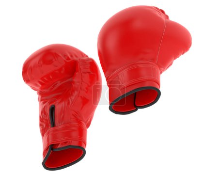 Téléchargez les photos : Gants de boxe isolés sur fond. rendu 3d - illustration - en image libre de droit