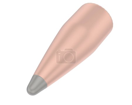 Photo for Bullet isolated on  background. 3d rendering - illustration - Royalty Free Image