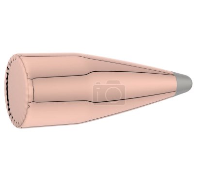 Photo for Bullet isolated on  background. 3d rendering - illustration - Royalty Free Image