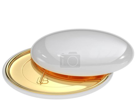 Photo for Button isolated on  white background. 3d rendering - illustration - Royalty Free Image