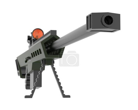 Photo for Machine gun with front three quarter view, isolated on  background. 3d rendering - illustration - Royalty Free Image