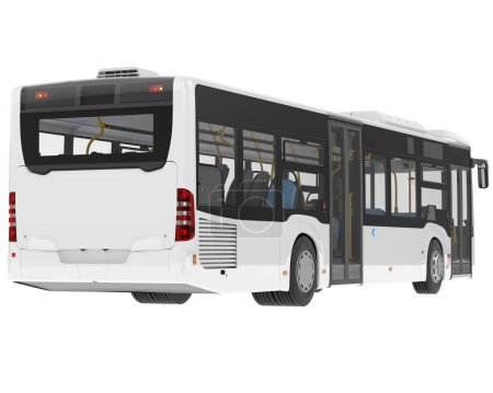 Photo for Bus on a white background. 3d rendering. - Royalty Free Image