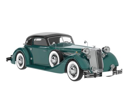 Photo for Classic car isolated on background. 3d rendering - illustration - Royalty Free Image