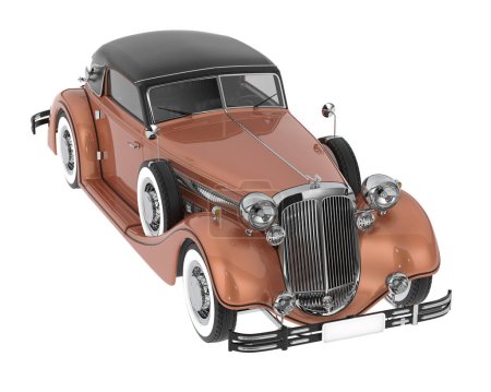 Photo for Classic car isolated on background. 3d rendering - illustration - Royalty Free Image