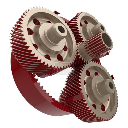 Photo for Transmission cog wheel isolated on background. 3d rendering - illustration - Royalty Free Image
