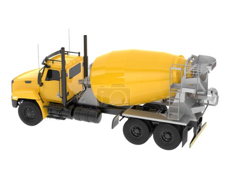 Photo for Concrete mixer truck isolated on  background. 3d rendering - illustration - Royalty Free Image