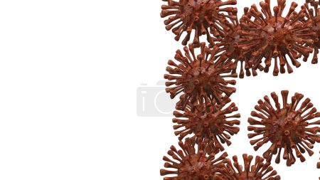 Photo for Coronavirus close-up scene isolated on background. Ideal for large publications or printing. 3d rendering - illustration - Royalty Free Image