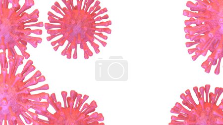 Téléchargez les photos : Coronavirus close-up scene isolated on background. Ideal for large publications or printing. 3d rendering - illustration - en image libre de droit