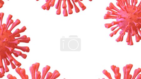Téléchargez les photos : Coronavirus close-up scene isolated on background. Ideal for large publications or printing. 3d rendering - illustration - en image libre de droit