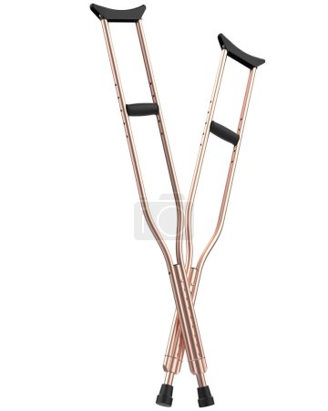 Photo for Crutches isolated on background. 3d rendering - illustration - Royalty Free Image