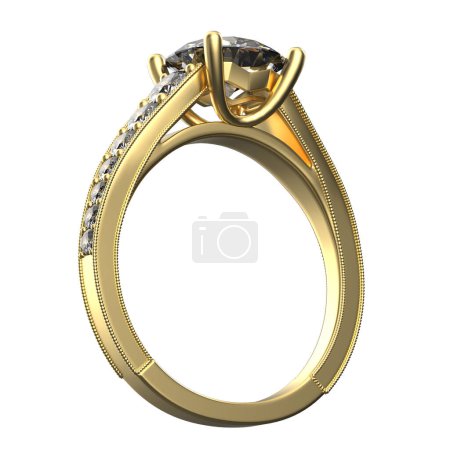 Foto de 3 d representación de anillo precioso - Imagen libre de derechos