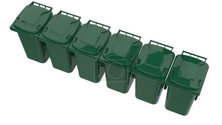 Photo for Garbage bins isolated on background. 3d rendering - illustration - Royalty Free Image