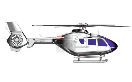 Téléchargez les photos : Hélicoptère moderne isolé sur fond blanc - en image libre de droit