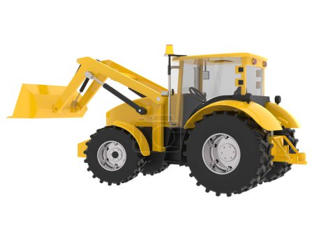 Photo for Compact excavator isolated on background. 3d rendering - illustration - Royalty Free Image