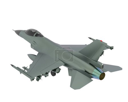Photo for Fighter jet isolated on white background. 3d rendering - illustration - Royalty Free Image