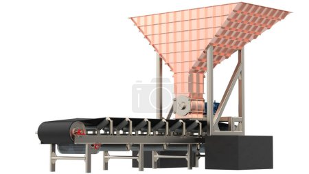 Photo for Empty conveyor belt isolated on background. 3d rendering - illustration - Royalty Free Image
