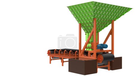 Photo for Empty conveyor belt isolated on background. 3d rendering - illustration - Royalty Free Image
